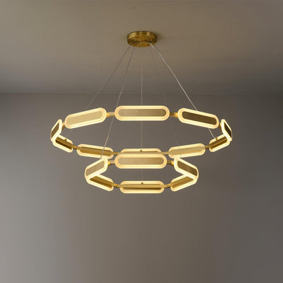 Din Chandelier Geometric Brass Ring