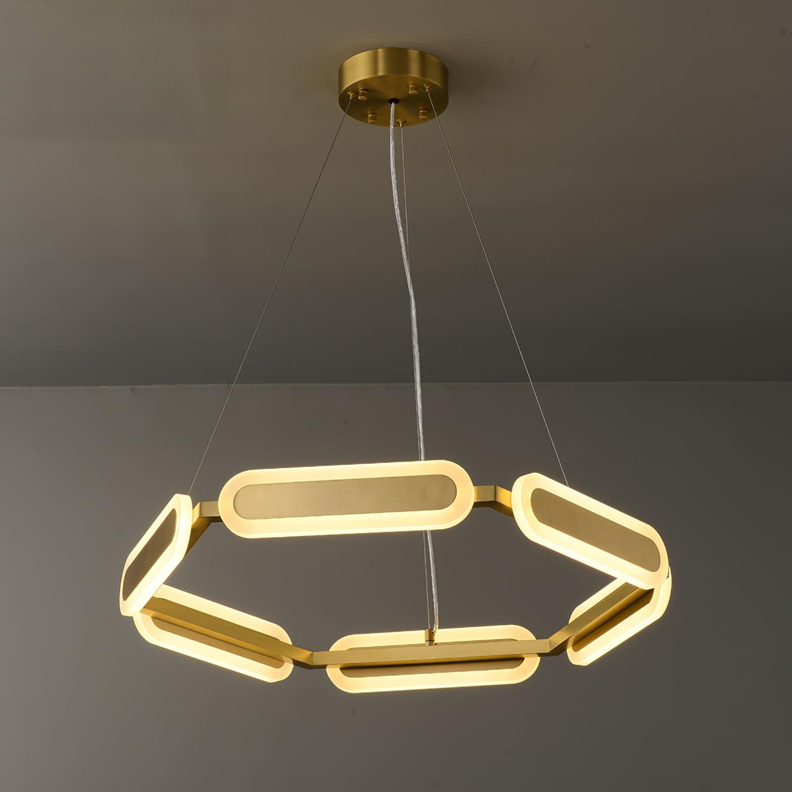 Din Chandelier Geometric Brass Ring