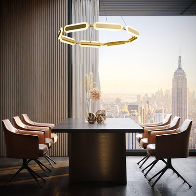 Din Chandelier Geometric Brass Ring