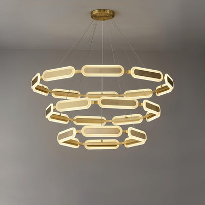 Din Chandelier Geometric Brass Ring