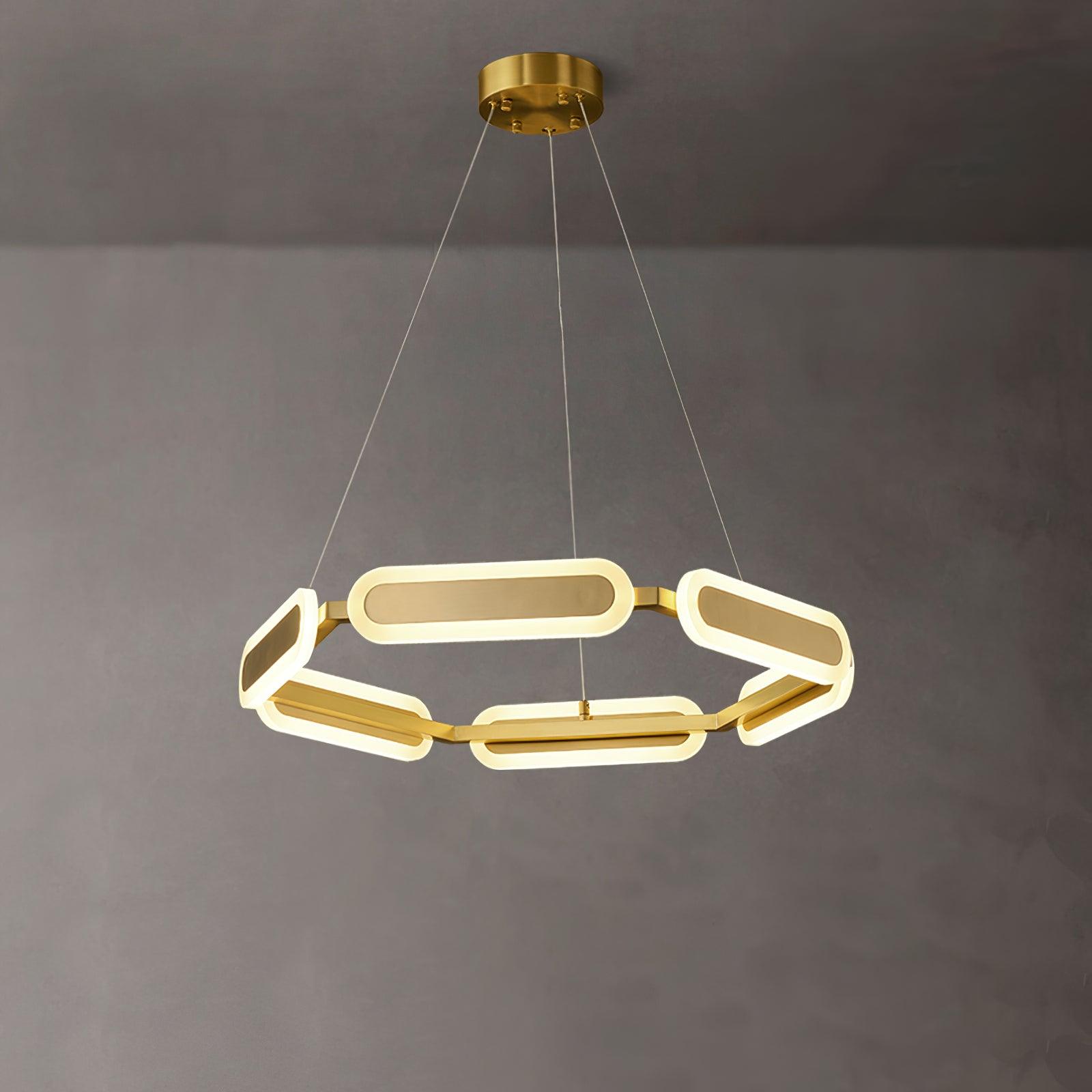 Din Chandelier Geometric Brass Ring