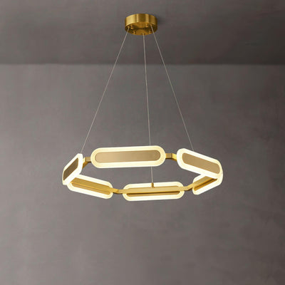 Din Chandelier Geometric Brass Ring
