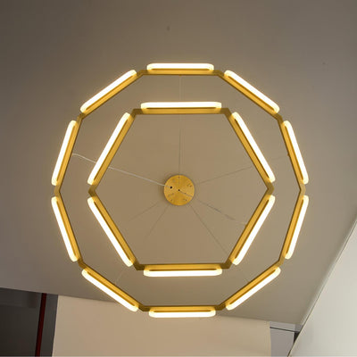 Din Chandelier Geometric Brass Ring
