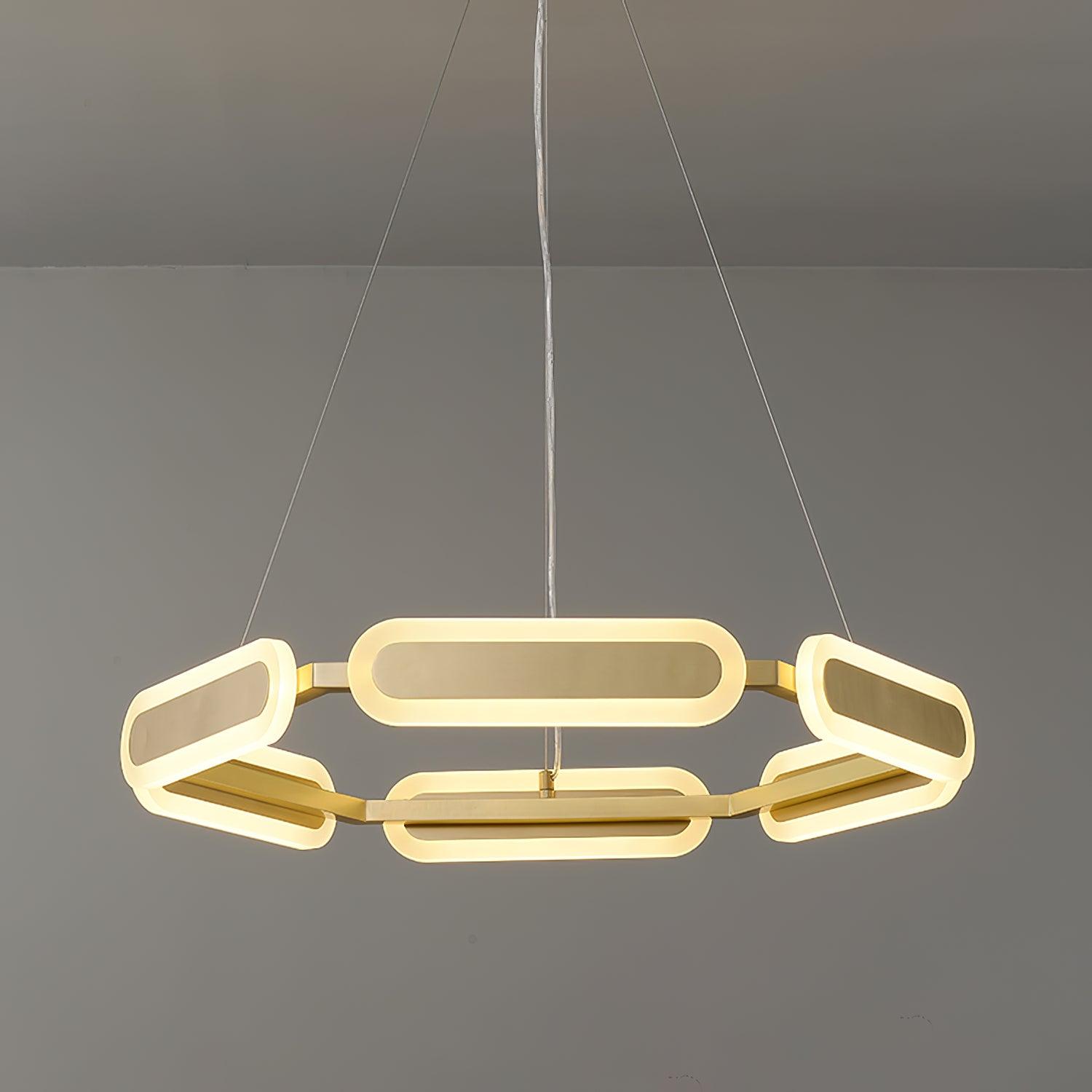Din Chandelier Geometric Brass Ring