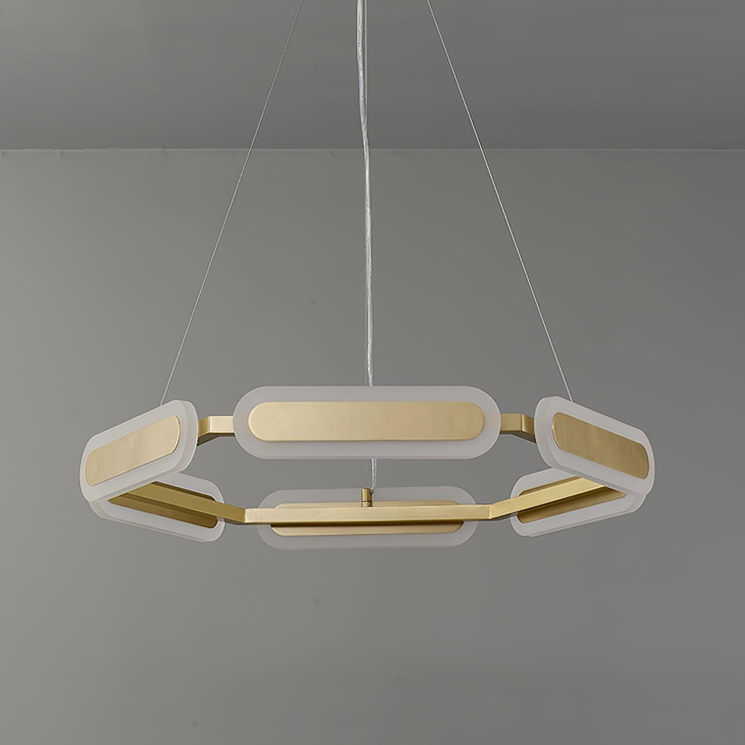 Din Chandelier Geometric Brass Ring