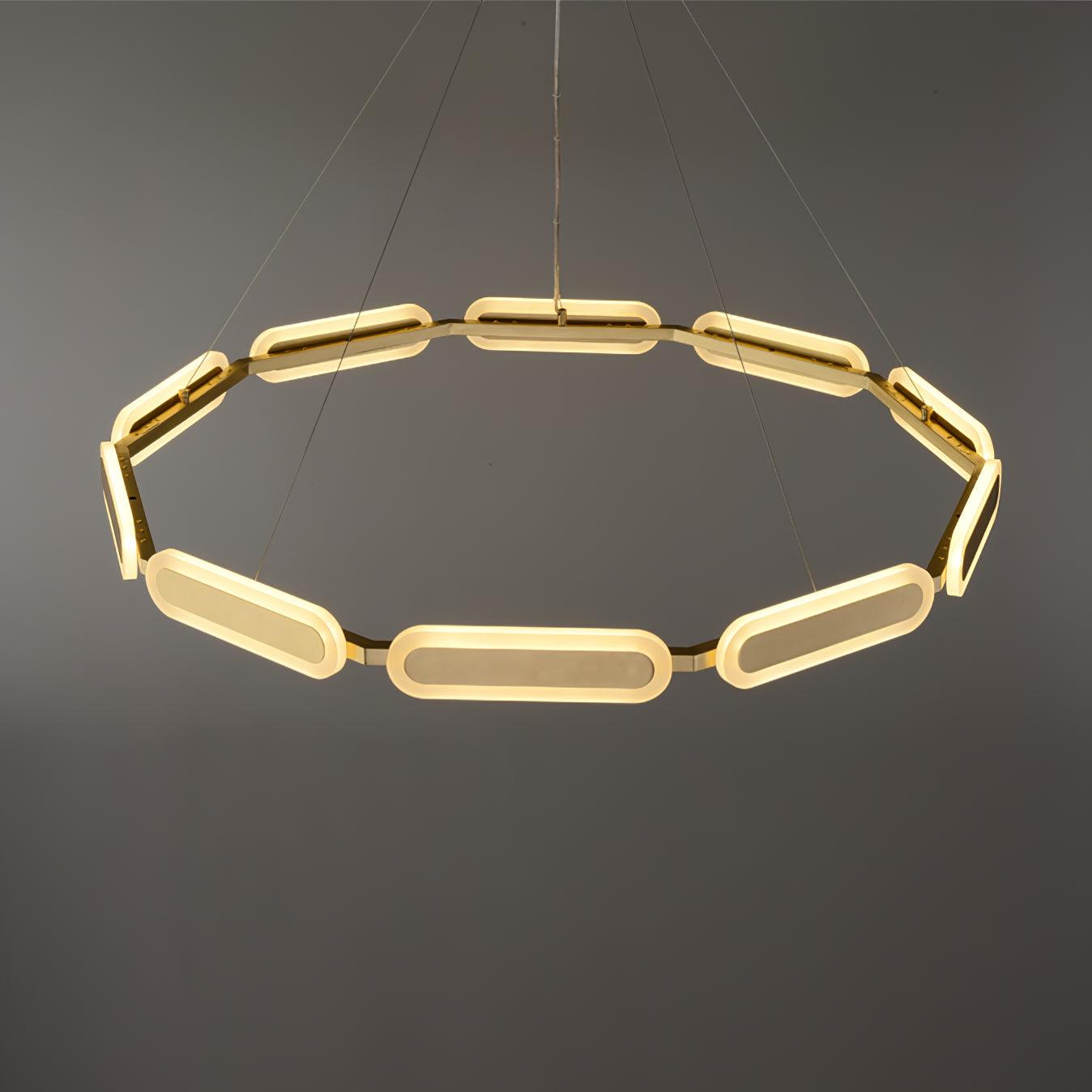 Din Chandelier Geometric Brass Ring