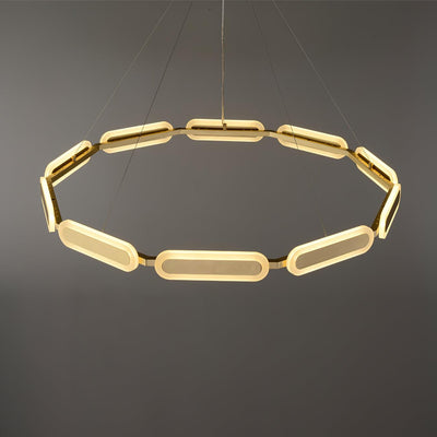 Din Chandelier Geometric Brass Ring