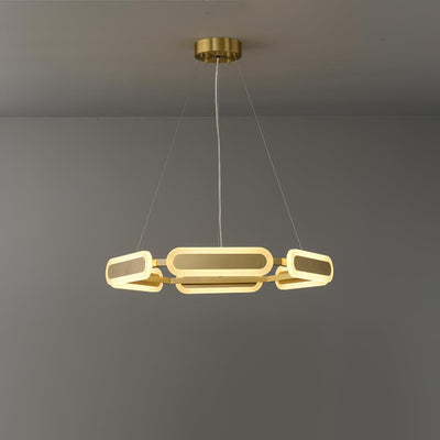 Din Chandelier Geometric Brass Ring
