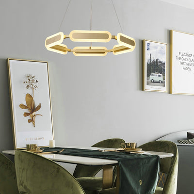 Din Chandelier Geometric Brass Ring
