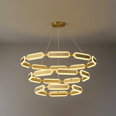 Din Chandelier Geometric Brass Ring