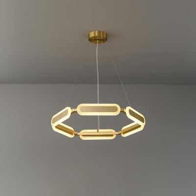 Din Chandelier Geometric Brass Ring
