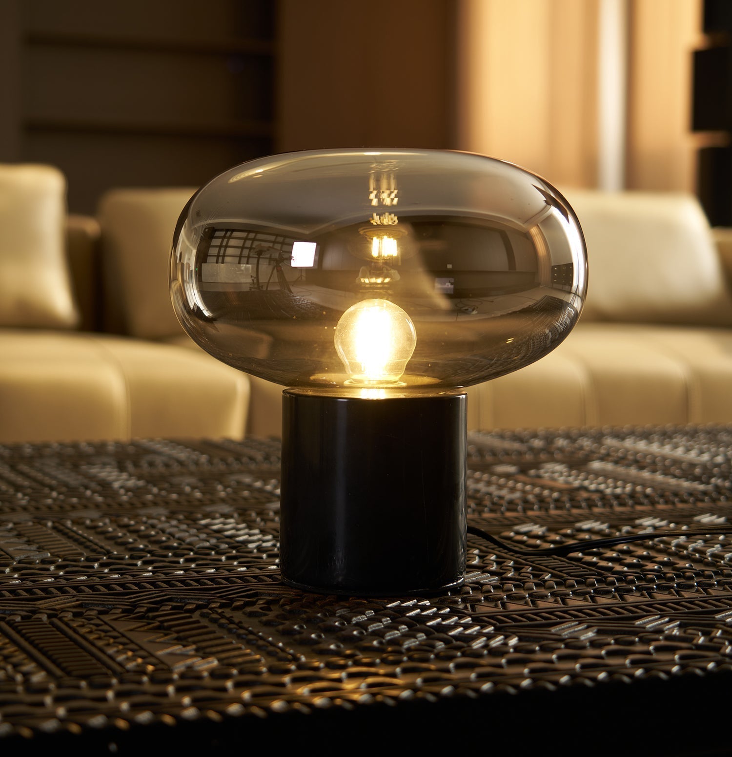 Rova Marble Industrial Table Lamp - Neutral Decor