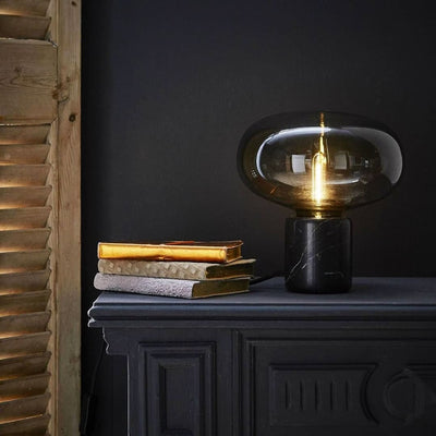 Rova Marble Industrial Table Lamp - Neutral Decor