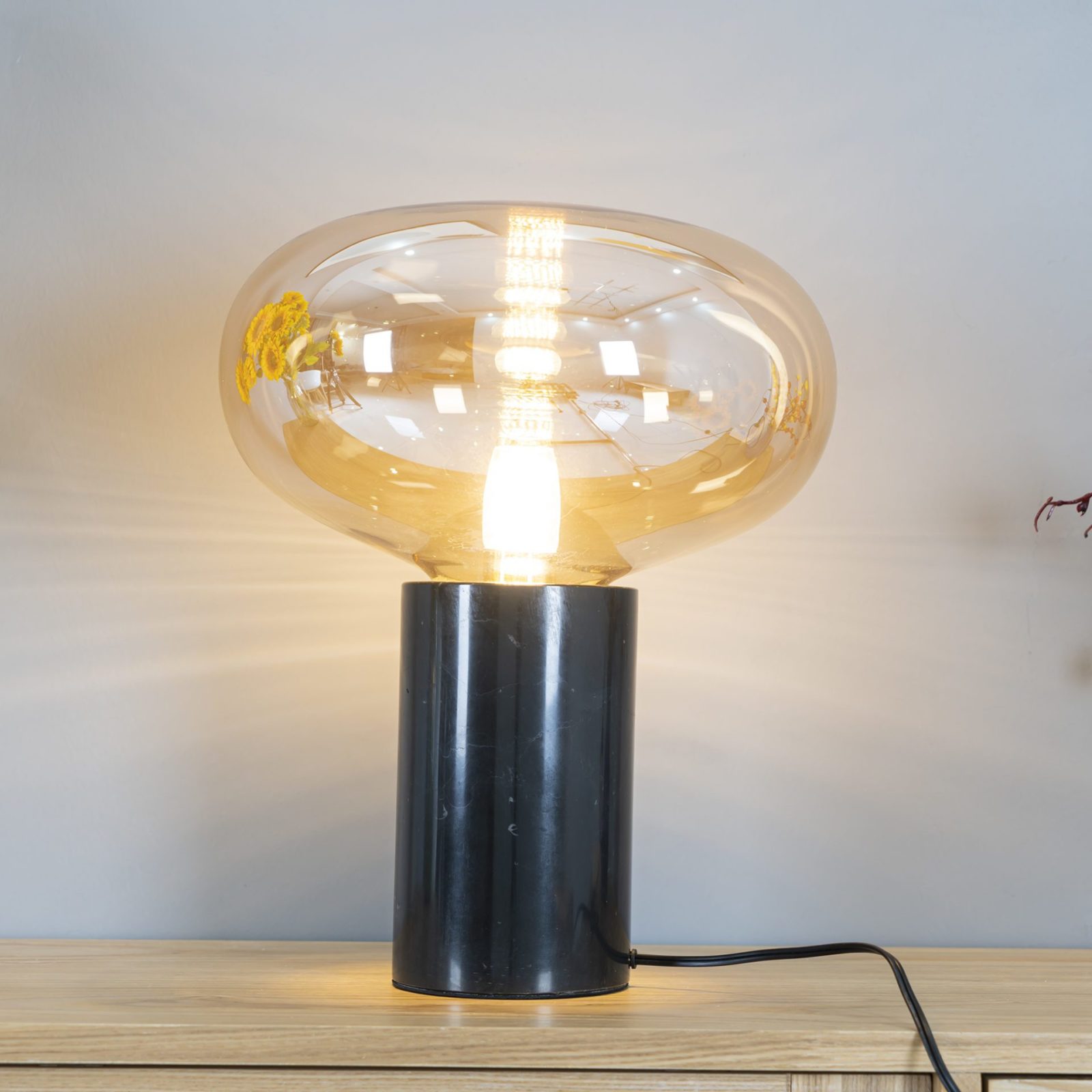Rova Marble Industrial Table Lamp - Neutral Decor