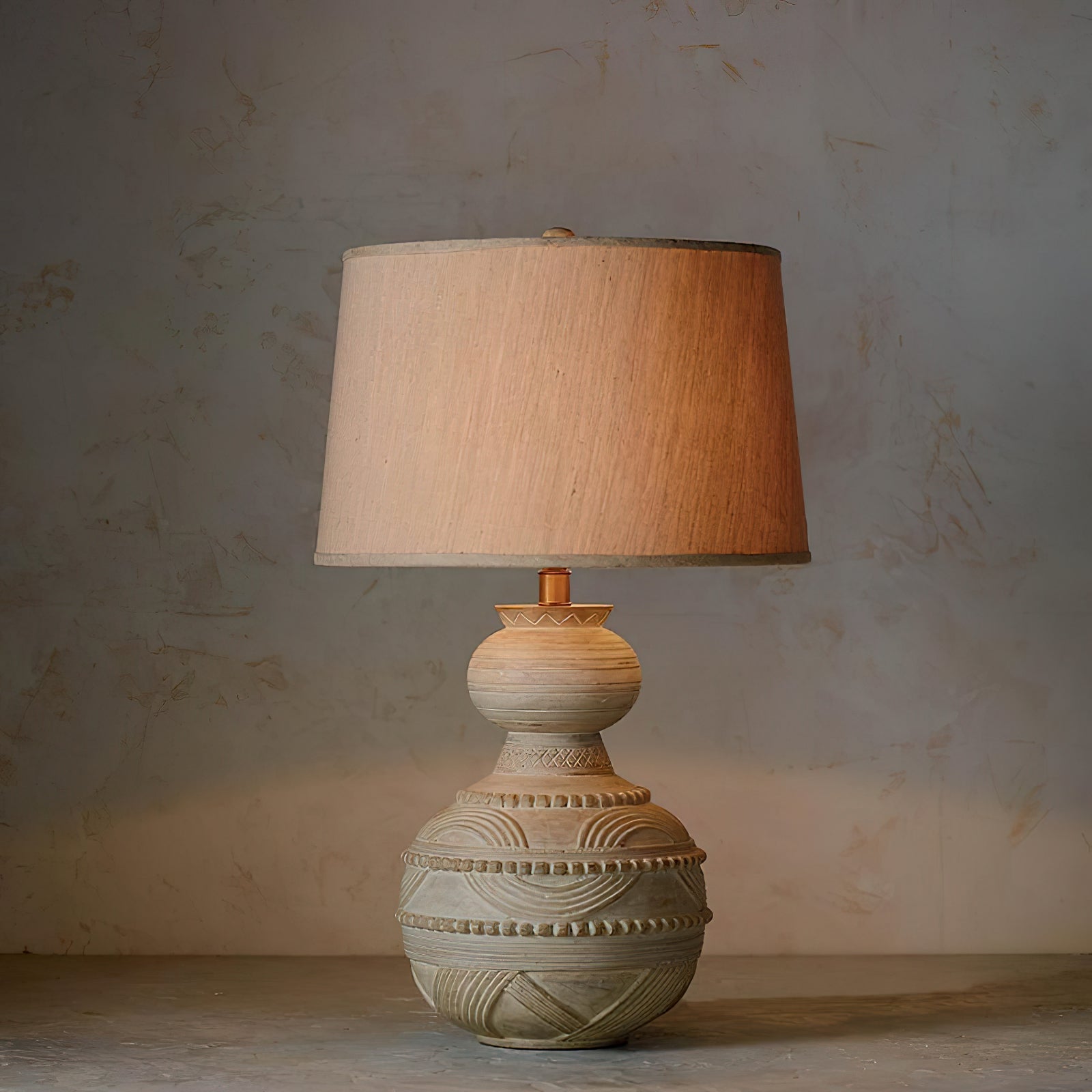 Zyra Rustic Wood Table Lamp