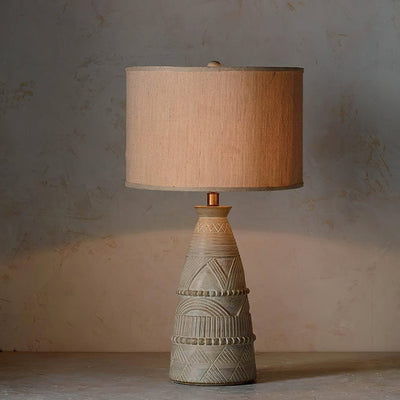 Zyra Rustic Wood Table Lamp