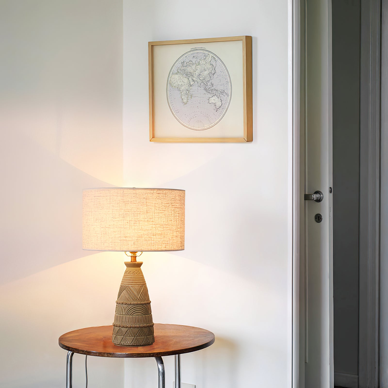 Zyra Rustic Wood Table Lamp