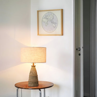 Zyra Rustic Wood Table Lamp