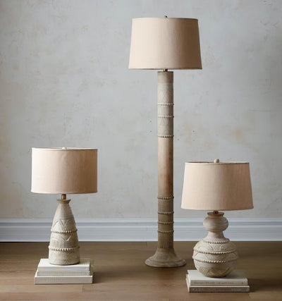 Zyra Rustic Wood Table Lamp