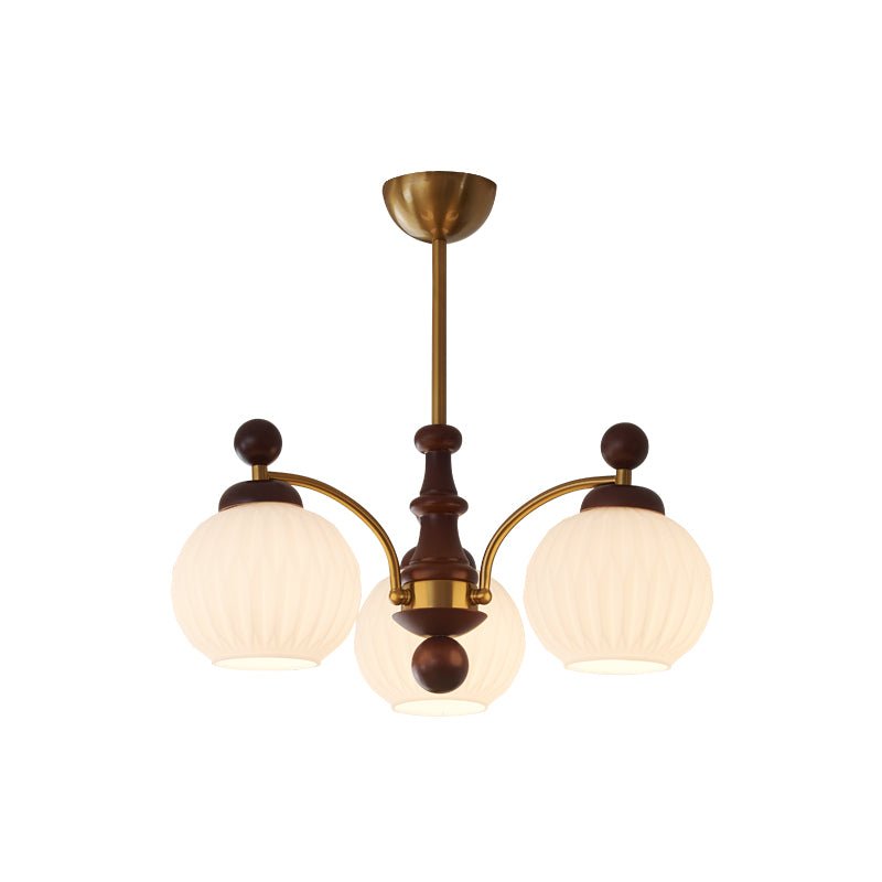 Vedoror Traditional Classic Orb Wood Glass Chandelier