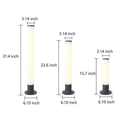 Joclyn Slender Cylindrical Aluminum Outdoor Pathway Bollard Light