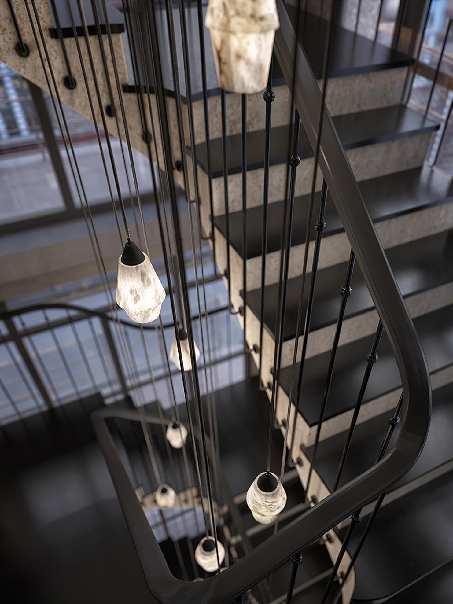 Aurevin Alabaster Cluster Chandelier