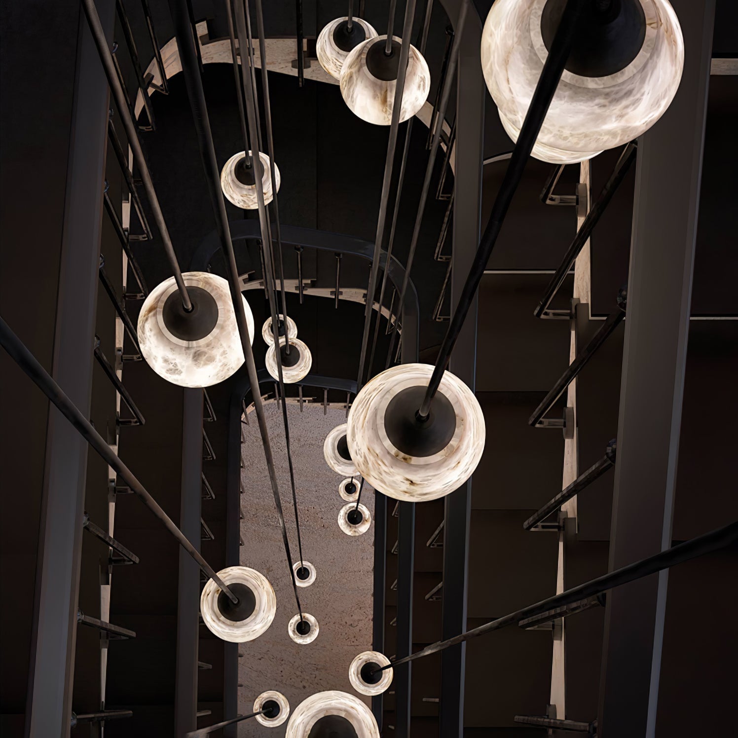 Aurevin Alabaster Cluster Chandelier