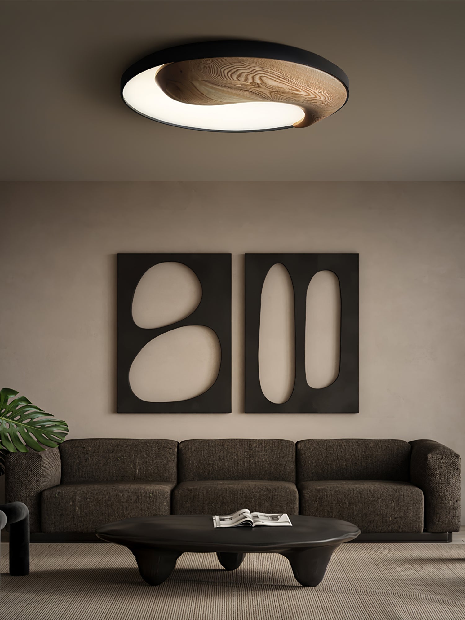 Ivelor Modern Minimalist Balance Wood Ceiling Light