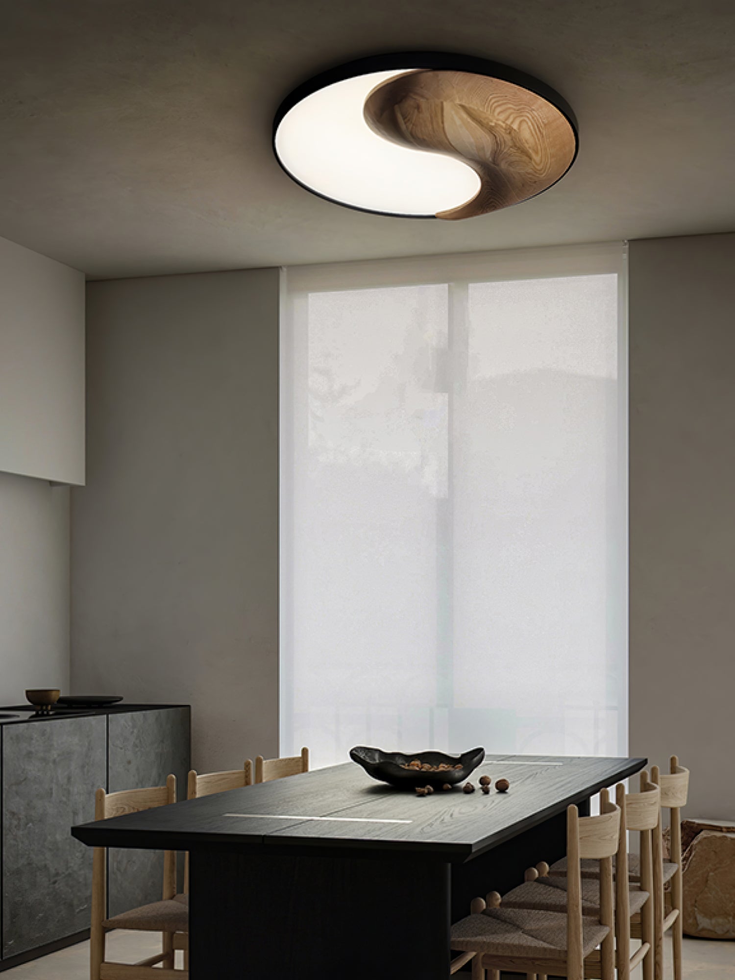 Ivelor Modern Minimalist Balance Wood Ceiling Light