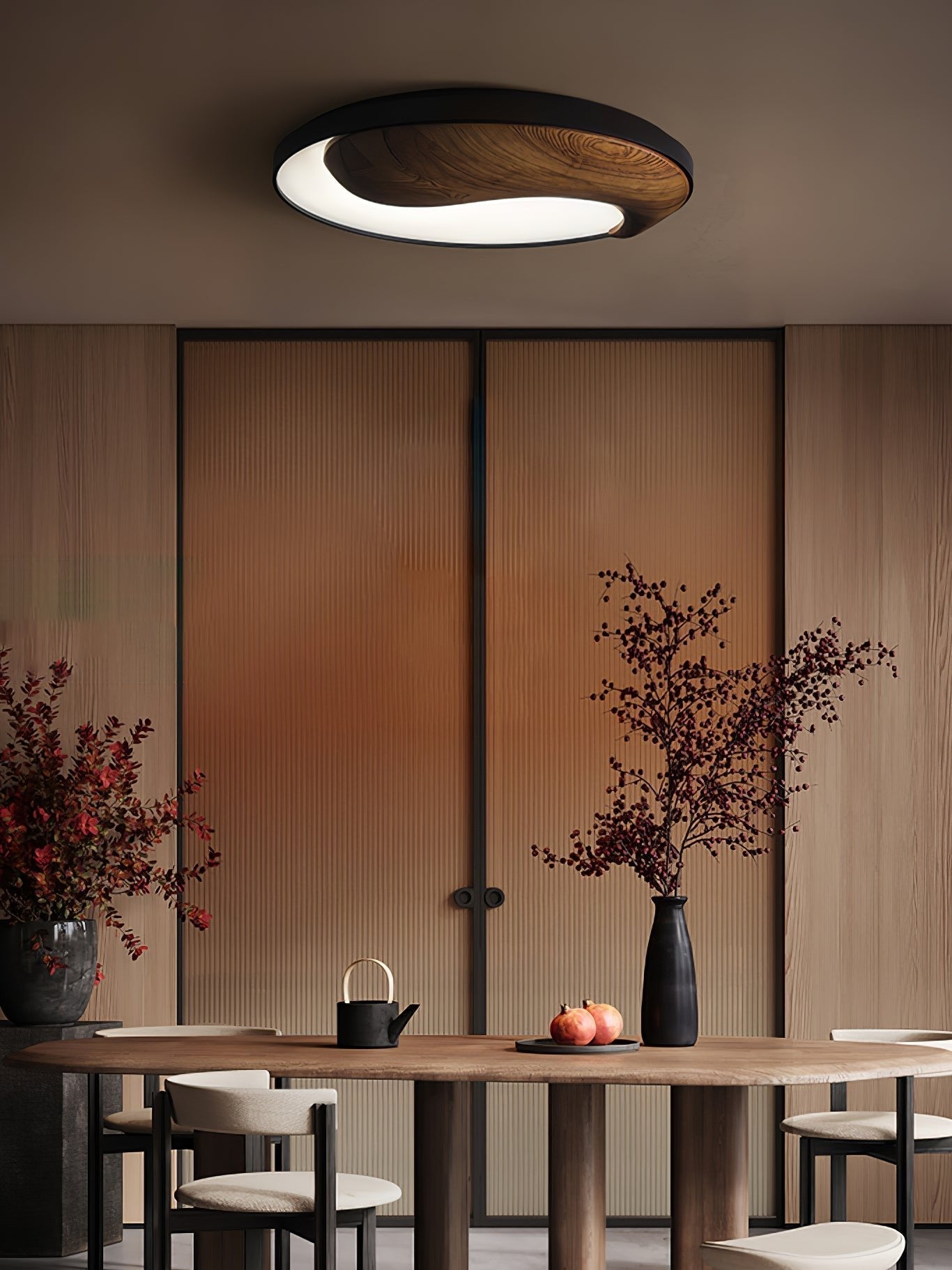 Ivelor Modern Minimalist Balance Wood Ceiling Light
