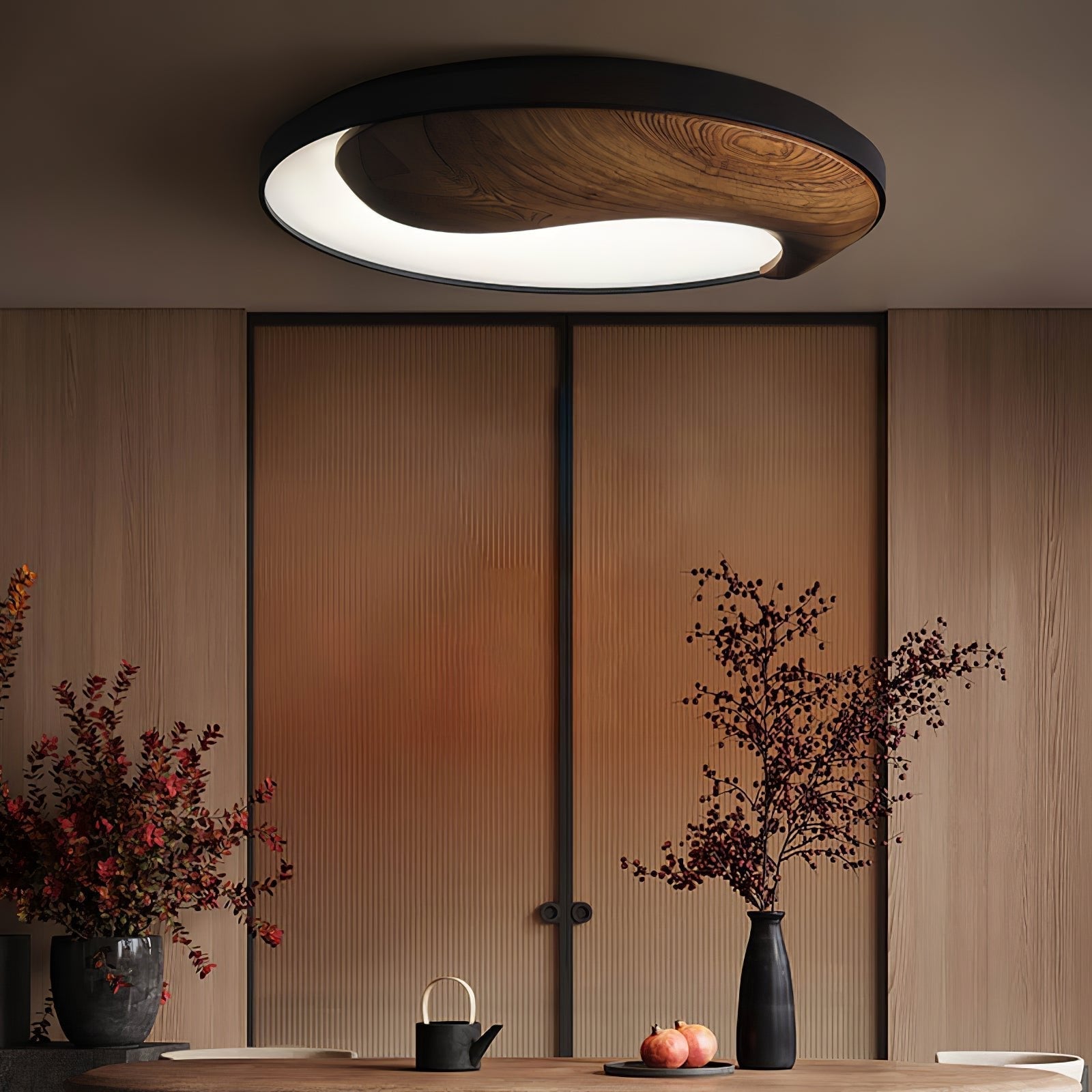 Ivelor Modern Minimalist Balance Wood Ceiling Light
