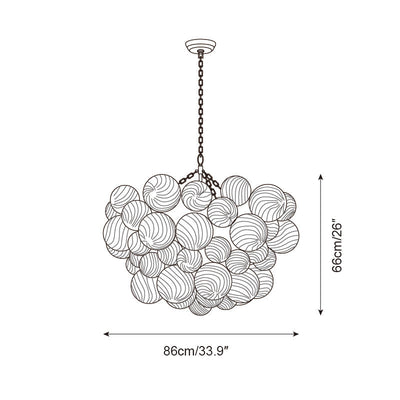 Talia Chandelier Glass Sphere Cascade - Neutral Decor