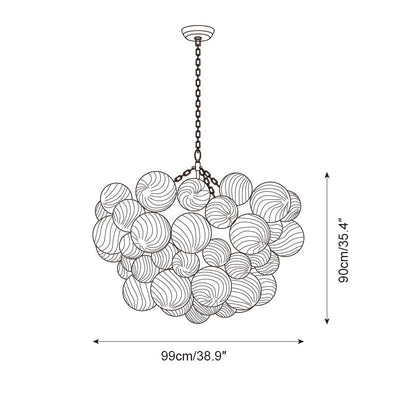 Talia Chandelier Glass Sphere Cascade - Neutral Decor