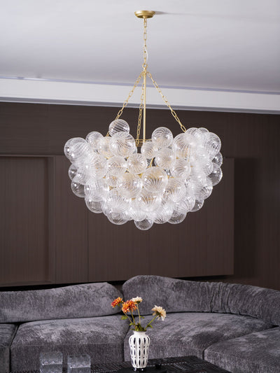 Talia Chandelier Glass Sphere Cascade - Neutral Decor