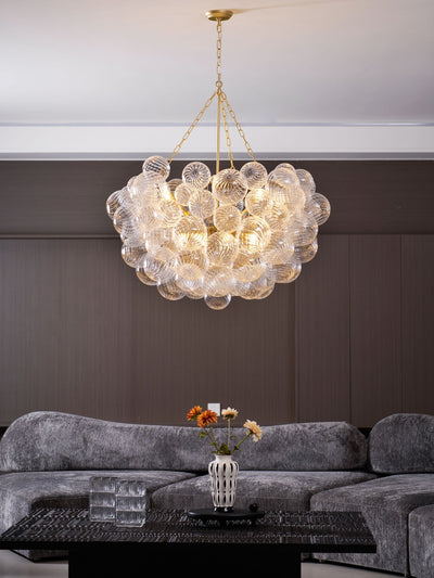 Talia Chandelier Glass Sphere Cascade - Neutral Decor