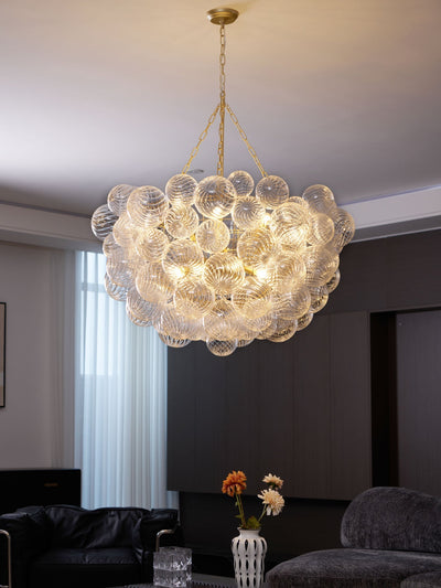 Talia Chandelier Glass Sphere Cascade - Neutral Decor
