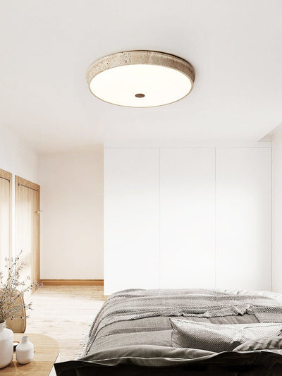 Seriraine Disc Yellow Travertine Ceiling Lamp