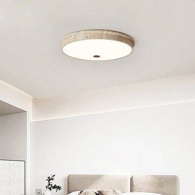 Seriraine Disc Yellow Travertine Ceiling Lamp