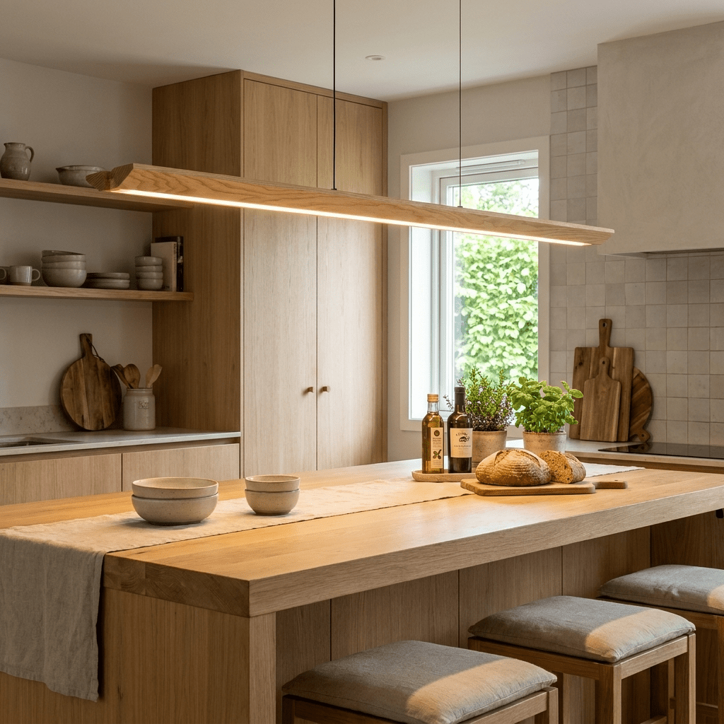 Alderine Wood Linear Pendant Lamp