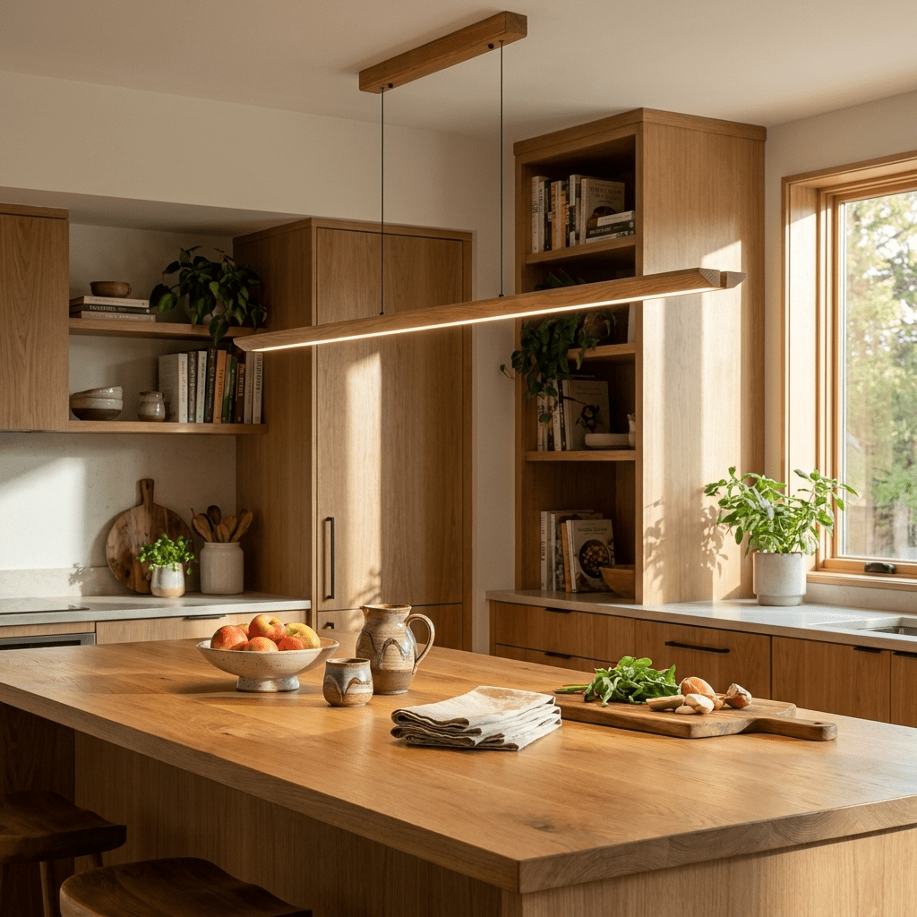 Alderine Wood Linear Pendant Lamp