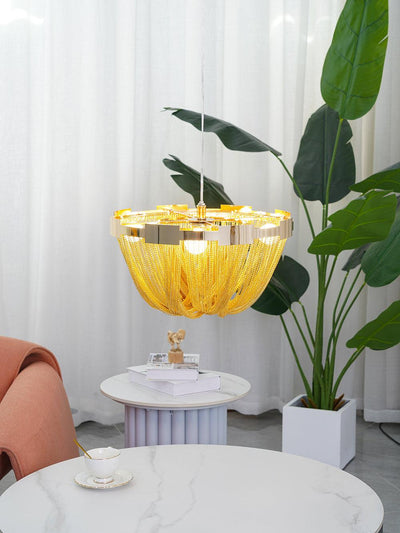 Talj Ceiling Light Tassel Aluminum Chain Nickel Frame