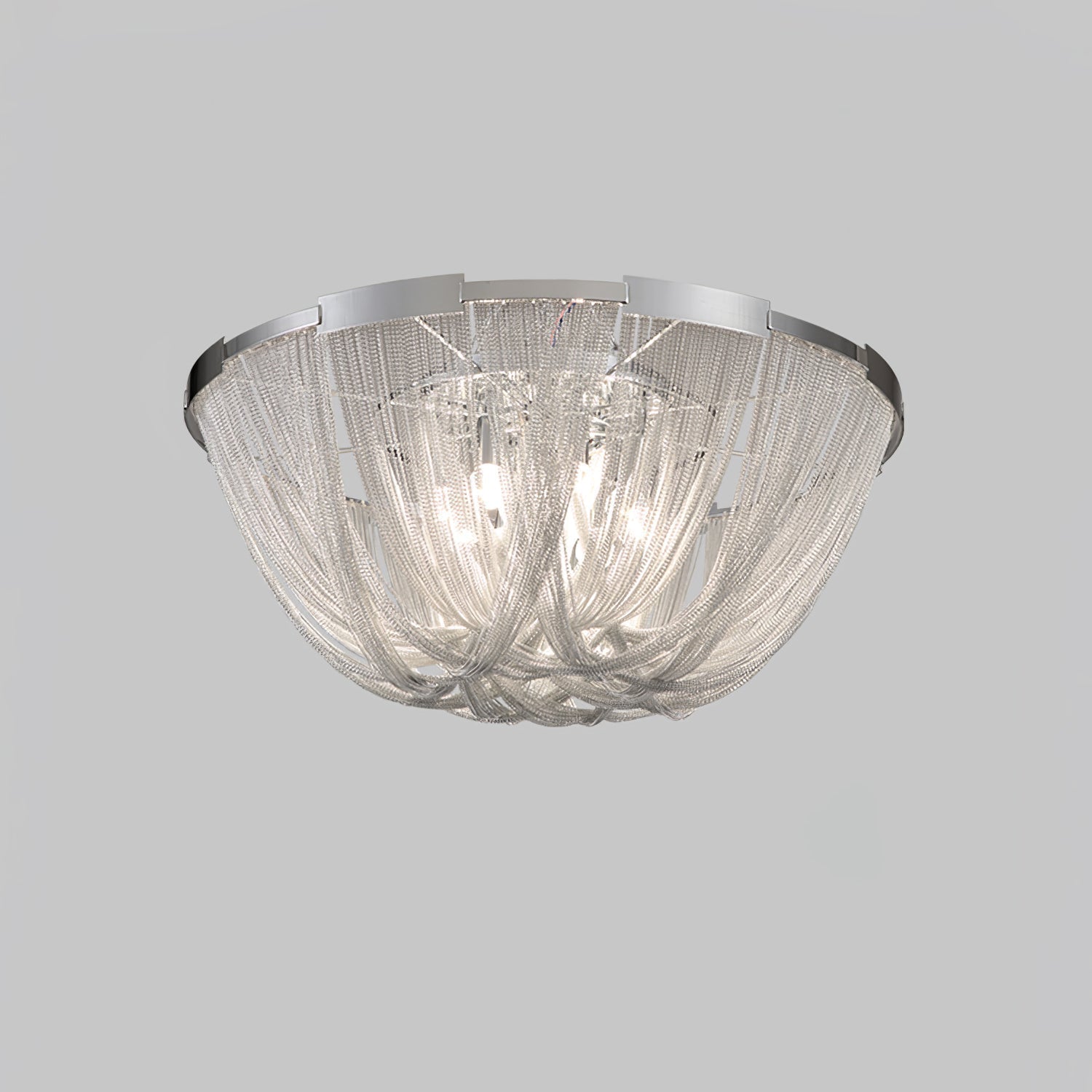 Talj Ceiling Light Tassel Aluminum Chain Nickel Frame