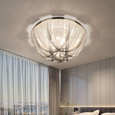 Talj Ceiling Light Tassel Aluminum Chain Nickel Frame