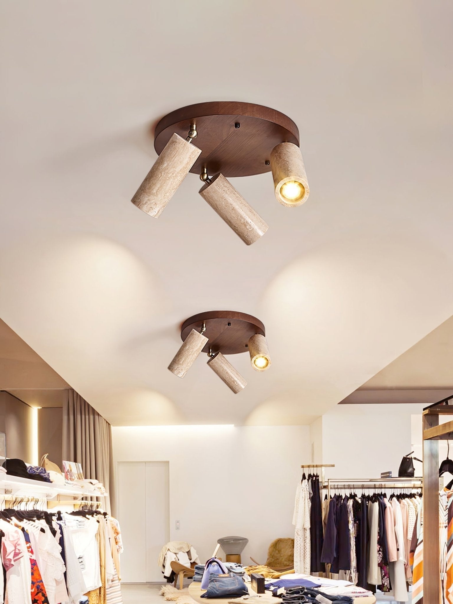 Zevenion Multi-Arm Travertine Ceiling Light