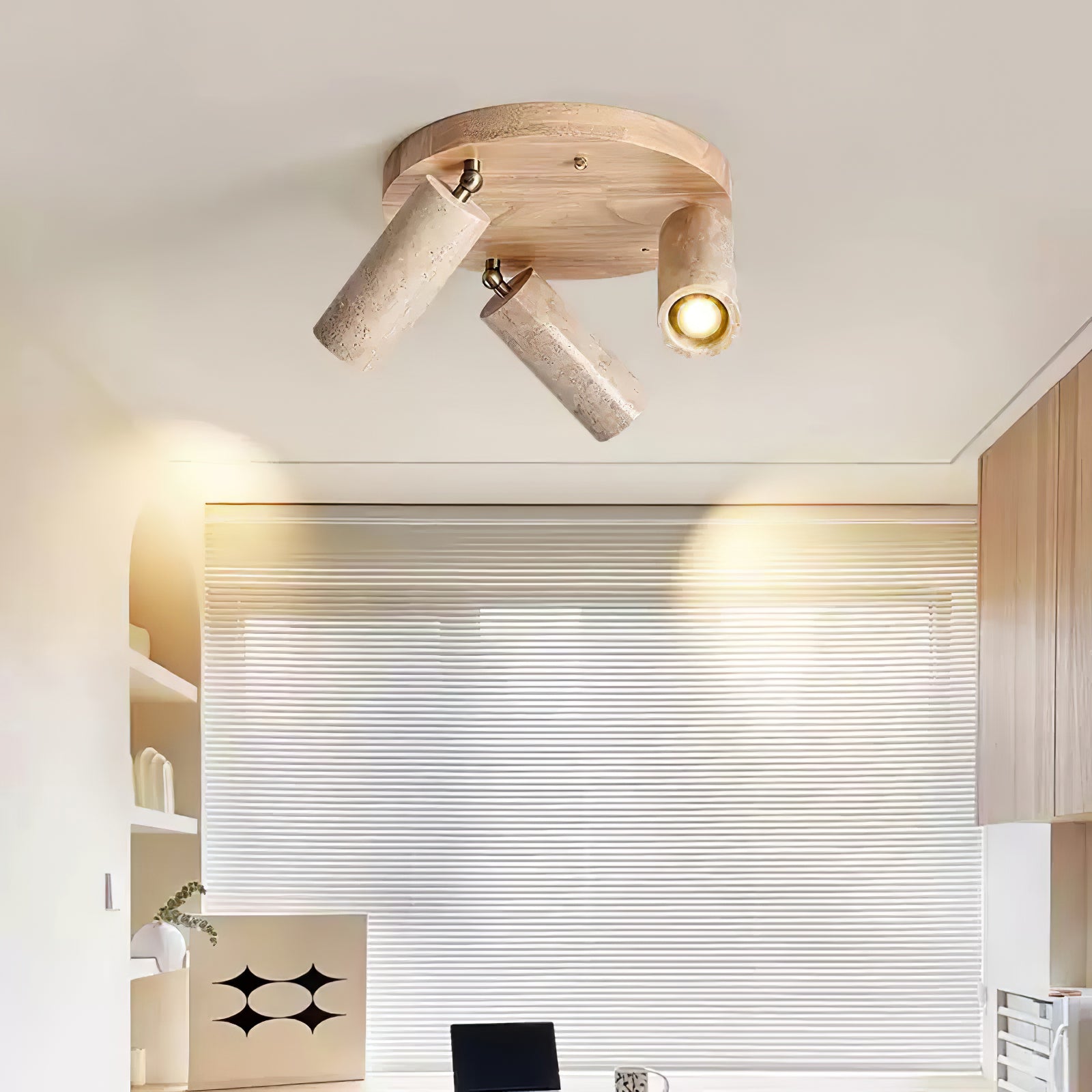 Zevenion Multi-Arm Travertine Ceiling Light