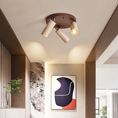 Zevenion Multi-Arm Travertine Ceiling Light