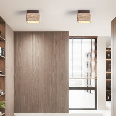 Alaearis Textured Travertine Ceiling Light - Neutral Decor