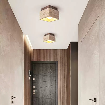 Alaearis Textured Travertine Ceiling Light - Neutral Decor