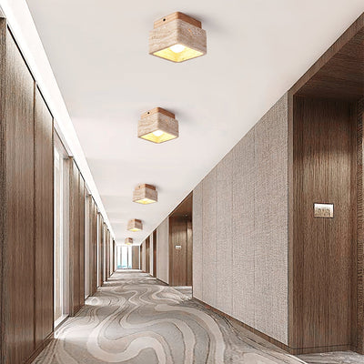 Alaearis Textured Travertine Ceiling Light - Neutral Decor