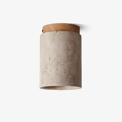 Valelelle Cylinder Cap Travertine Ceiling Light